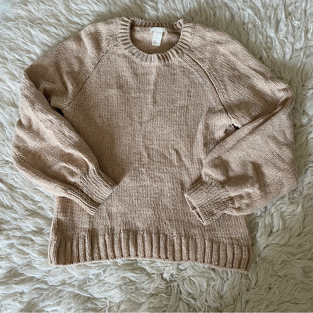 Soft Pink Sweater with silver strings